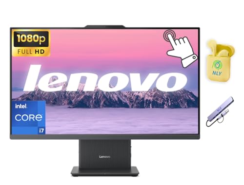 Image of Lenovo IdeaCentre 27 inch FHD Touchscreen All-in-One Desktop Computer, Intel 10-core i7-13620H, 16GB RAM 1.5TB Storage (1TB SSD+512GB Docking Set), Wireless KB & Mouse, Windows 11, NLY Earphones, Gray
