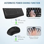 Wireless Keyboard and Mouse Combo, Full-Sized 2.4GHz Wireless Keyboard with Comfortable Palm Rest and Optical Wireless Mouse for Windows, Mac OS PC/Desktops/Computer/Laptops (Black) - Image 3