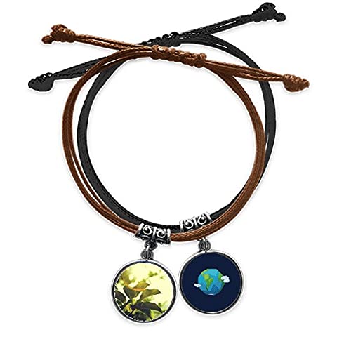 Pulsera de sol y planta en cuero el regalo ideal de cumpleaños y aniversarios con significado