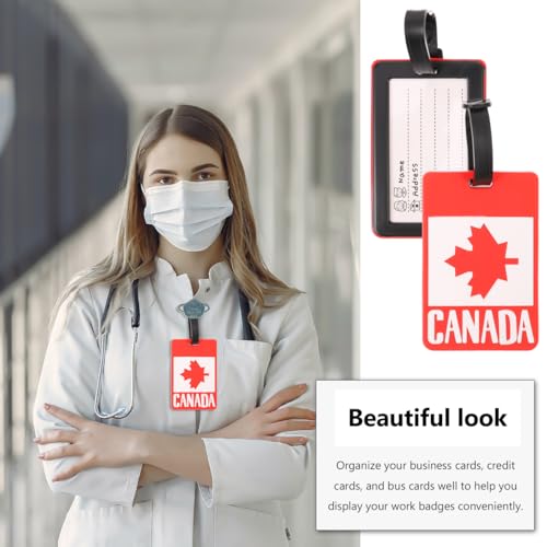 Étiquette bagage Canada résistante avec feuille d'érable lot de 2