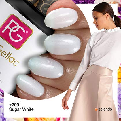 Pink Gellac Shellac Gel Nagellack 15 ml für UV LED Lampe | 209 Sugar White Weiss mit Schimmer Effekt | Gel Nail Polish… – Bild 3