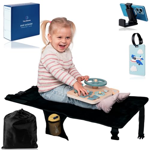 Tiny Charmz Toddler Airplane Bed - Airplane Bed for Toddler, Airplane seat Extender for Kids, Airplane Toddler Bed, Baby Airplane Bed, Toddler Airplane seat Extender, Mobile Holder, Name tag