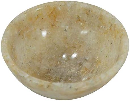 Citrine Quartez Reiki Stone Bowl Hand Carved Energy Healing Gemstone 3 Inches