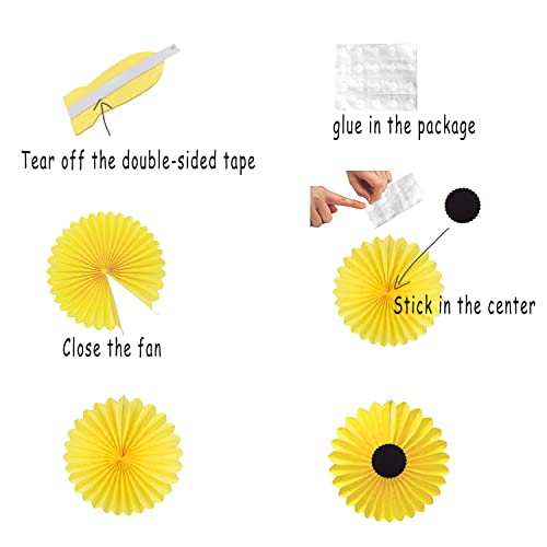Image of CHRORINE Sunflower Party Decorations, Sunflower Birthday Party Baby Shower Bridal Shower Wedding Decorations, Baby Shower Birthday Party Supplies (Pack of 2)