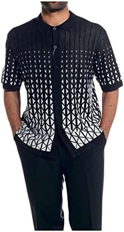 Tzsaixeh Men's 2 Pieces Floral Tracksuits Casual Hawaiian Outfits Suit Short Sleeve Shirts Long Pants Sets Beach Casual