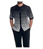 Tzsaixeh Men's 2 Pieces Floral Tracksuits Casual Hawaiian Outfits Suit Short Sleeve Shirts Long Pant
