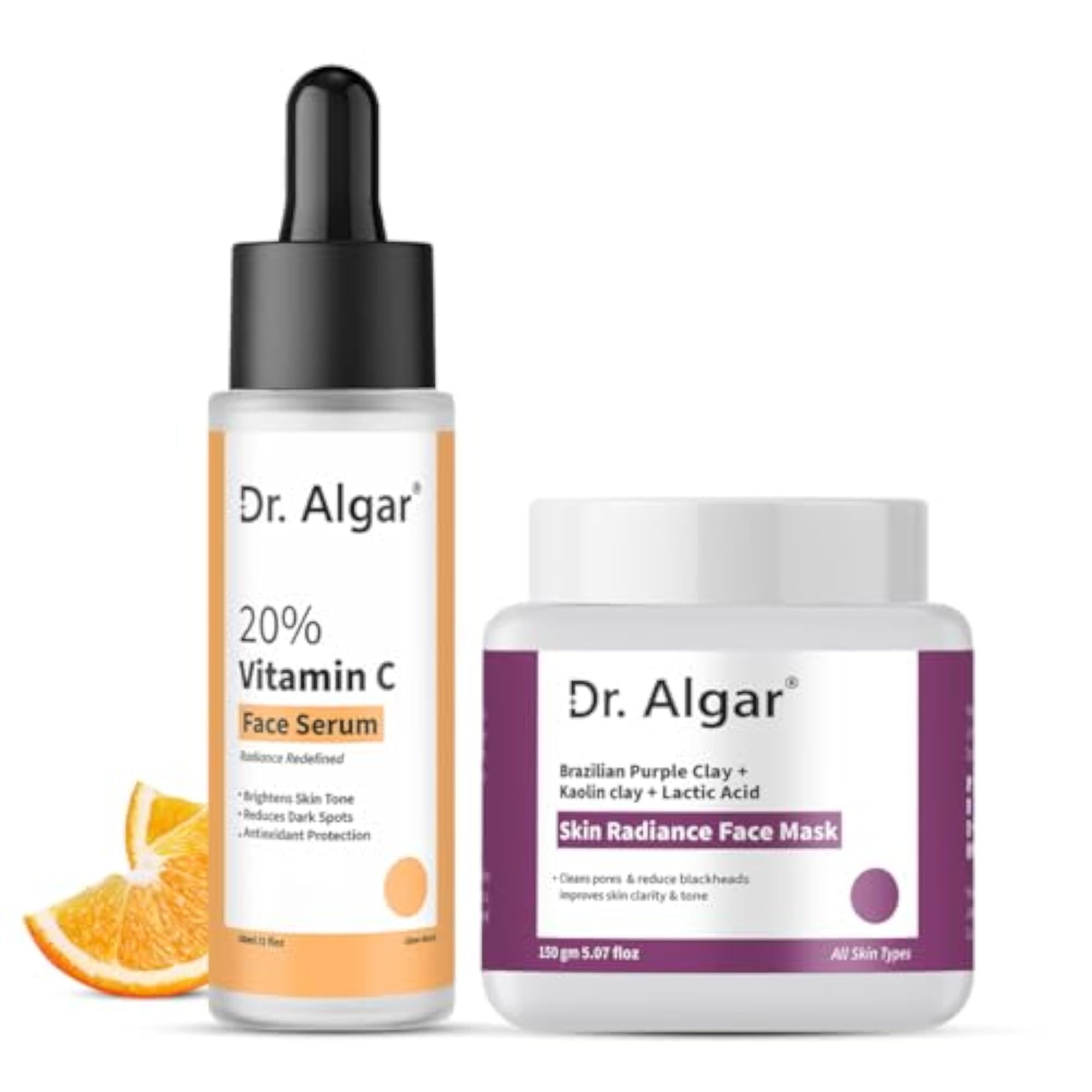 Face Care Combo, Vitamin C Serum and De-Tan Face Pack, Glow Set