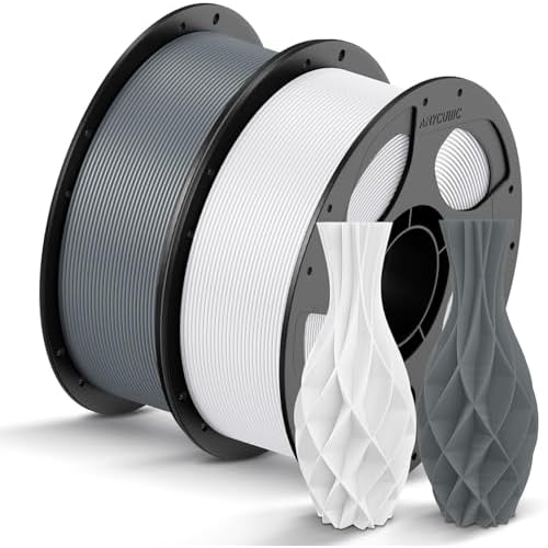 ANYCUBIC Filament PLA de 1,75 mm pour Imprimante 3D, Précision Dimensionnelle +/- 0.02mm, Enroulement Soigné Bobine de 2KG Filament, Gris + Blanc Gris+Blanc 2kg
