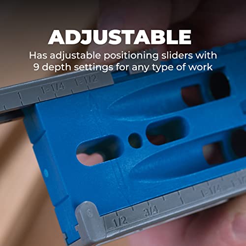 Kreg R3 Jr. Pocket-Hole Jig System - Portable Kreg Pocket-Hole Jig - Easy Clamping & Adjusting - Includes Positioning Sliders - For Materials 1/2" To 1 1/2" Thick #TOP2