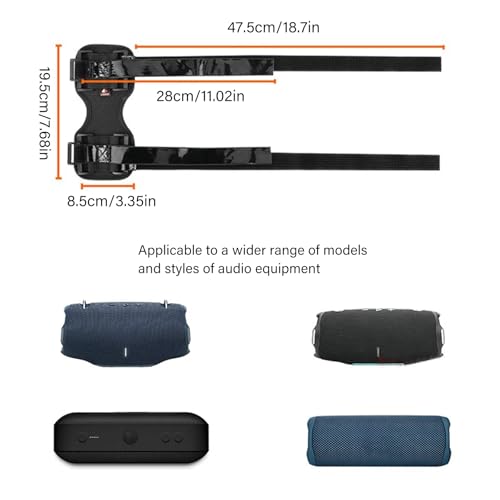 Support de haut-parleur de vélo anti-chute avec sangle réglable solide