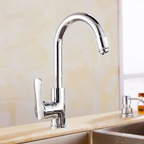 JNTFNE Tap for Bar Farmhouse Commercial, Luxury Rose Gold/Gold/Chrome Swivel Kitchen Faucet, Bathroom Vessel Sink Mixer Tap, Faucet (Color : Gold) Th