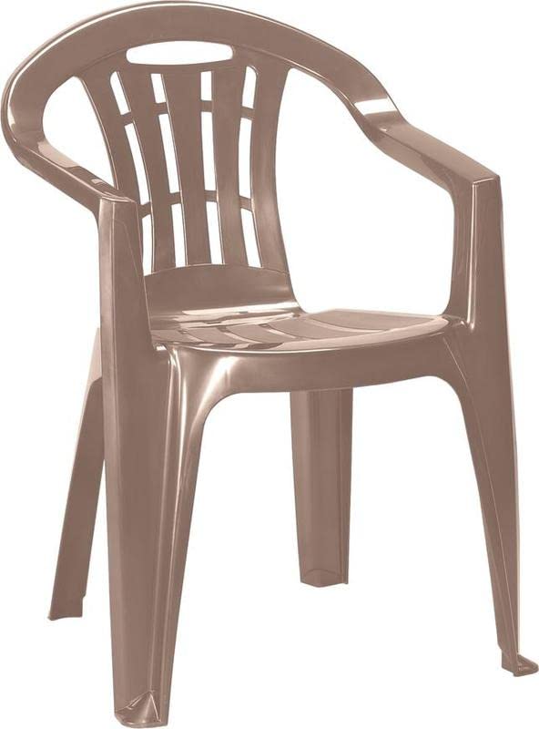 PROREGAL SuperSparSet 4x Gartenstuhl CURVER in Cappuccino | HxBxT 79x56x58cm | Außen- & und Innenbereich | Kunststoff | Witterungsbeständig | Gartenstuhl Balkonstuhl Gartenmöbel Garten Gartentisch