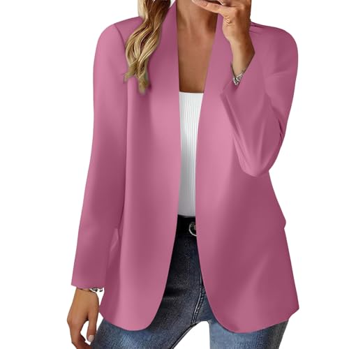Oversized Blazers for Women Trendy Dressy Long Sleeve Open Front Suit Jacket Fashion Business Casual Office Work Formal Professional Blazer Jackets Lightweight Solid Color Slim Fit Cropped Jacket