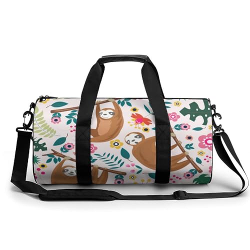 Duffel bag feuille de paresseux avec bandoulière amovible et tissu résistant 45cm