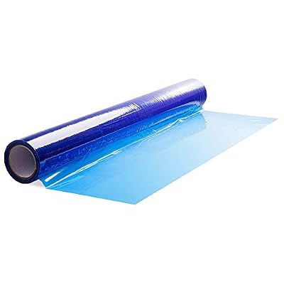 Auto Wrap Adhesive Film - 36" x 200' Roll - Made in U.S.A. Crash Wrapfilm - Easy to Apply, Strong, Durable and Puncture Resistant - Blue