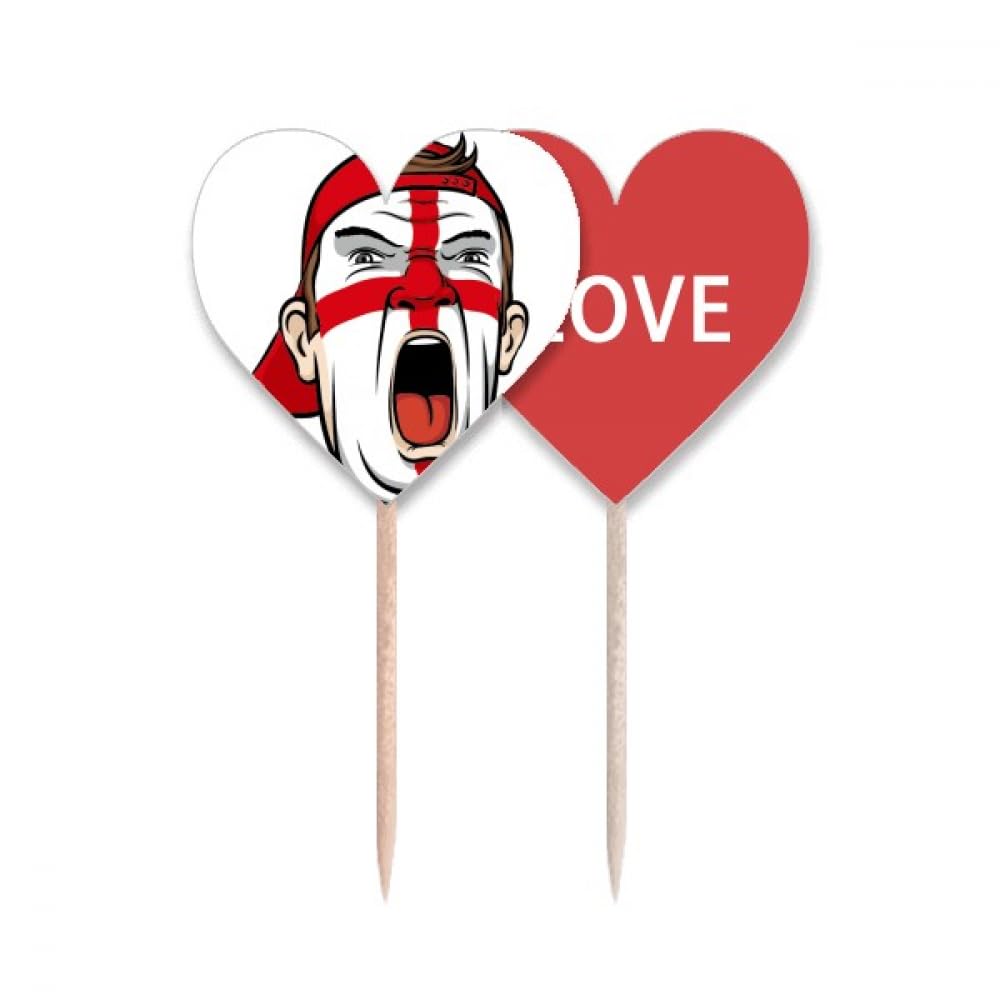 Drapeau de l'Angleterre en cure-dents cœur d'amour pour customiser vos ateliers maquillage visage