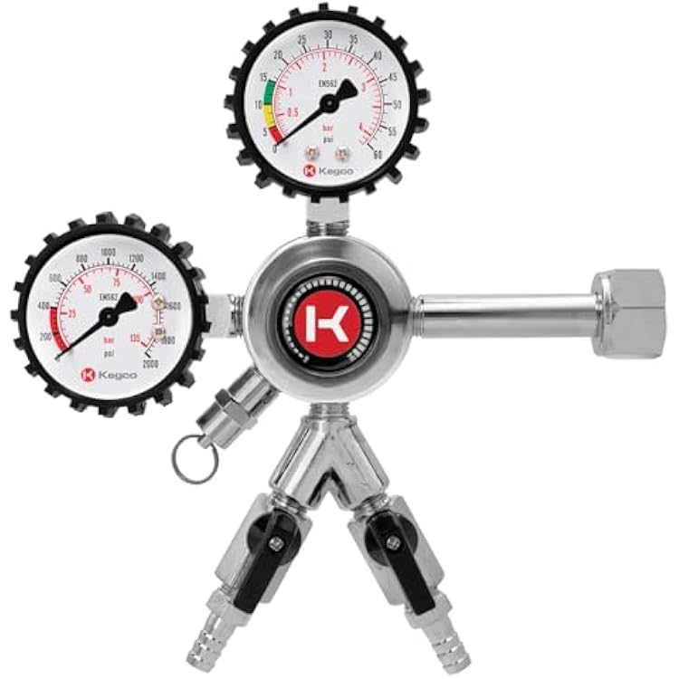 Kegco Premium Commercial Grade Dual Gauge Two Product CO2 Draft Beer Regulator