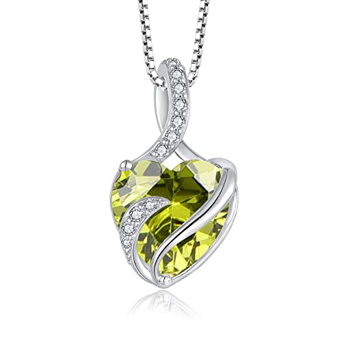 FJ Infinity Birthstone Necklace 925 Sterling Silver Love Heart Pendant Jewelry Gifts for Women