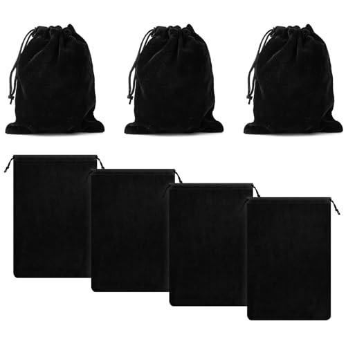 Swpeet 4 pezzi nero 8 x 12 pollici argento kit di borse di immagazzinaggio anti mimetico borsa gioielli borsa in tessuto borsa argento protettore borse ideali per gioielli argento protezione Flatware