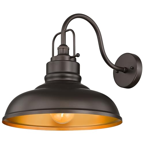 Image of zeyu 18 Inch Barn Light, Farmhouse Outdoor Sconces Wall Lighting, Outdoor Barn Light for Garden Garage, Oil Rubbed Bronze Finish, 016-1BL ORB