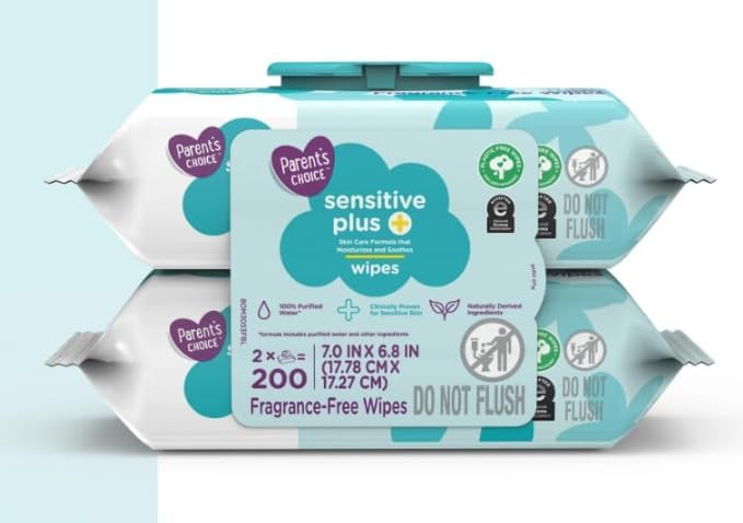 Image of Parent~s Choice Sensitive Plus Baby Wipes 200ct