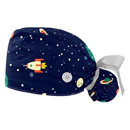 Chapeaux de travail pour hommes et femmes avec motifs planètes et espace JDEZ