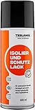 Schutzlack ist frequenz- und spannungsstabil (Eigenwiderstand 22 kV bei Schichtstärke 25 μ), durchlötbar und säure-, salz- und kondenswasserbeständig. Tropft nicht und verläuft gleichmäßig