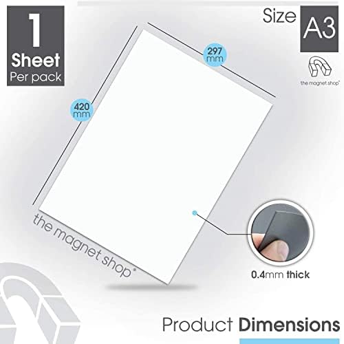 TMS A3 Whiteboard Fridge Magnet Large, Flexible and Magnetic Dry Wipe Memo Board with Dry Erase Pen - for Notes or Reminders - use as Weekly Planner, Kitchen Notice Board, Meal Planner or To Do List