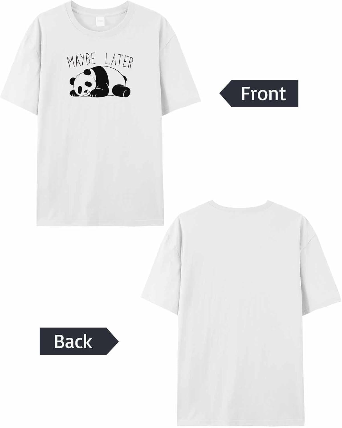 Graphic Womens T-Shirt Cute Panda Graffiti Cartoon Printed Cotton Top Short Sleeve XL White Basic Casual Tee
