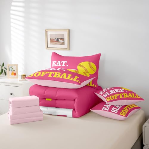 Image of Feelyou Softball Bedding Set King Size 7 Piece for Girls Boys Kids