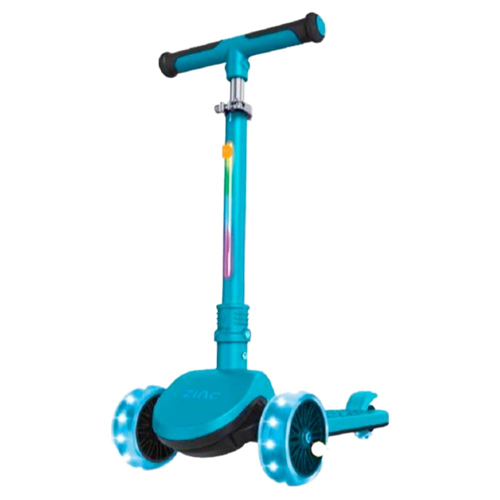 Zinc T-Motion Shine hulajnoga dla dzieci w wieku od 3 lat – trójkołowa, składana hulajnoga dla chłopców i dziewcząt, z podświetlanym blatem i kółkami LED, regulowana kierownica, sterowanie pochyleniem