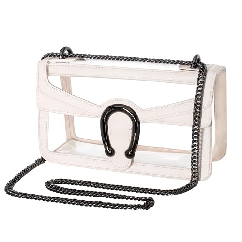 Image of Joryin Women's Stadium Approved Crossbody Bag for Women, Small Clear Bag Shoudler Purse with Chain Strap