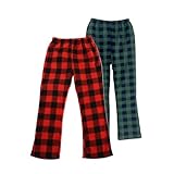 LANBAOSI Mädchen Kinder Fleece-Pyjamahose Nachtwäsche Loungehose Thermo-Pyjamahose Kariert Bequeme weiche Stretch-Loungehose für Kinder von 7–13 Jahren