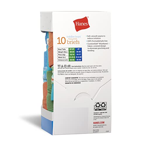 Image of Hanes Toddler Boys' Organic Cotton Underwear, Pure Comfort 100% Cotton Boxer Briefs Available, 10 & 7 Pack