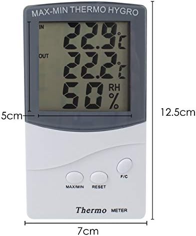 DIGIFLEX Portable Home Wall / Desk LCD Display Indoor Outdoor Thermometer Hygrometer with 2 Sensors