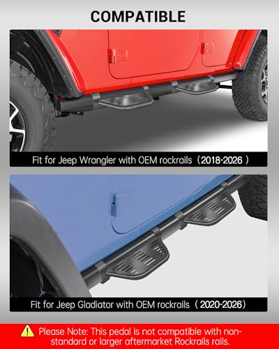 4 Piezas Estribos Laterales para Jeep Wrangler y Gladiator miniatura 2