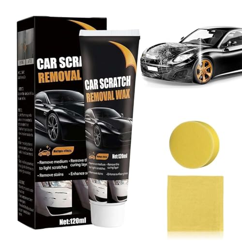 Car Scratch Remover 2026 New Paint Rapid Scratch Remove Car Scratch Repair Paste 120 ml Scratch Removal Wax with Wipe Sponge Shallow Scratches Car Polish for All Paint Types (1 PCS)