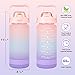 futaiphy 64oz Half Gallon Water Bottle With Sleeve, Water Bottles with Time Marker/Straw/Chug One Lids, Leakproof Tritan BPA Free Reusable Water Jug Easy Carry for Adult and Kids Gym Sports Outdoors
