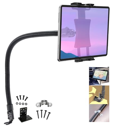 LycoGear Heavy Duty 24' ELD Floor or Drill Base Tablet/Smartphone Mount w/Universal Holder | Easy Install | Fits iPad Galalxy Tablets and iPhone Smartphones (Includes 2nd Drill Plate Kit)