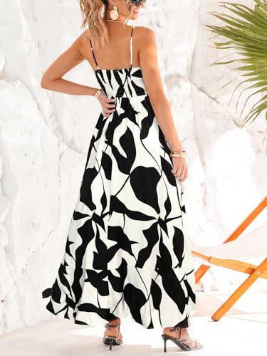 Image of CUPSHE Womens Summer Maxi Dress Casual Sleeveless Square Neck Striped Beach Long Dress with Pockets