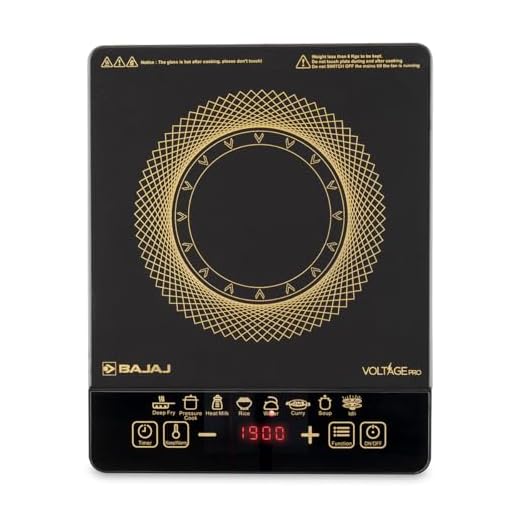 Bajaj ICX 190FS Induction Stove | 1900 Watts | Voltage Pro | Feather Touch Controls | 9 Preset Menu | Digital Display | 1 Yr Warranty 【Black】