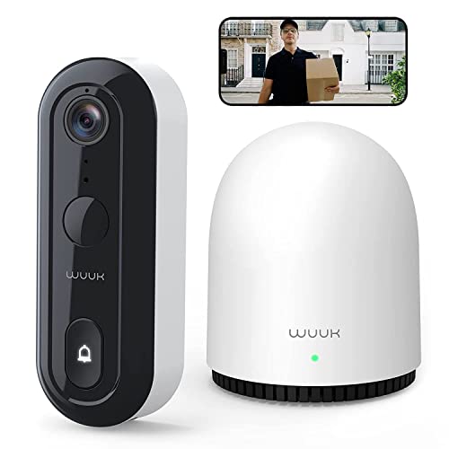 WUUK Doorbell Camera Wireless No Subscription, 2K Camera Doorbell w/Base Station Built-in 32GB Storage, Battery Powered Video Doorbell, Triple Motion Detection, Supports Alexa & Google Assistant WUUK Doorbell Camera Wireless No Subscription, 2K Camera Doorbell w/Base Station Built-in 32GB Storage, Battery Powered Video Doorbell, Triple Motion Detection, Supports Alexa & Google Assistant