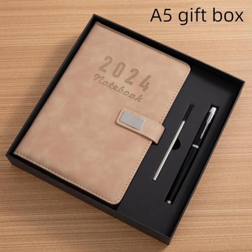 DYBHSD Livres ruled journal Notebook, A5 148x241mm.180 Lined pages, Hardcover Leather journaux pour femmes, hommes, écriture et notebooks pour le travail film épais, Boîte cadeau incluse (A5, Khaki)