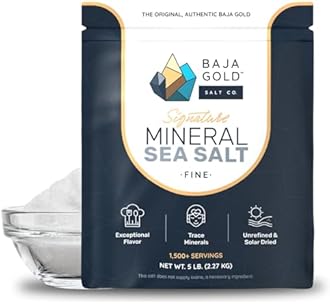 Baja Gold Mineral Sea Salt - Pure & Organic Real Salt for Cooking & Baking | Fine Grind Sea Salt - Low Sodium | Natural Baja Salt - Ideal for All Culinary Uses | 5 lb. Resealable Bag, 300+ Servings