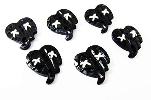 Vintage Handmade Natural Bone Buttons - For Sewing Quilting Renaissance Dance Hawaiian Bridal Costumes Drapery Home Decor - Elephant Carved Designs With Cotton Thread - 6 Pcs - #Bas-051-6 #TOP4