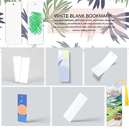 Bercoor 240 Pcs White Blank Paper Bookmarks Decorate With 240 Pcs Tassels, Thick Cardstock Bookmark For Diy Craft Projects And Gifts Tags #TOP4