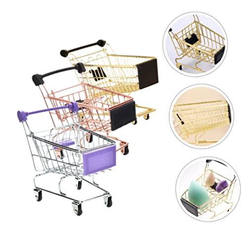 Toddmomy 9 Pcs Handcart Holder Cart Creative For Desktop Tey Organizers Carts Mini Shopping Home Grocery Color Makeup Miniature Assorted Playing Utility Mode Accessory Decoration #TOP1