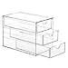 BTSKY Clear Plastic Battery Storage Organizer for AA, AAA, 9V, C Batteries, 3-Drawer Storage Box Battery Holder Organizer for Common Types Batteries, Household Container(Batteries Not Included)