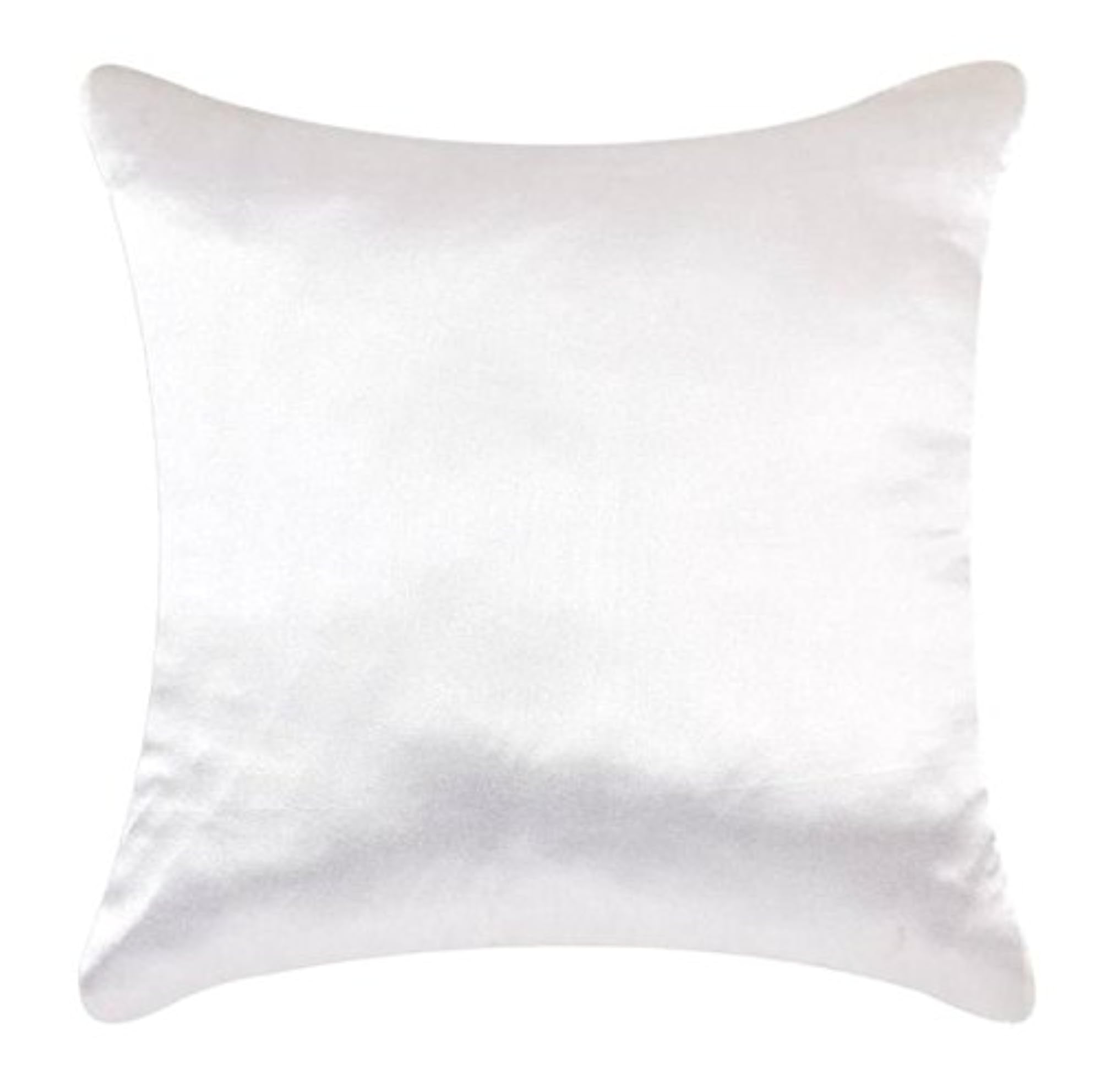 Glossy White Satin Cushion Cover, Single Piece
