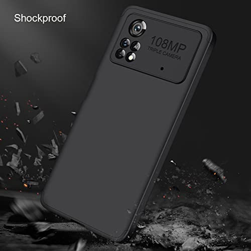 Image of Kapa Double Dip Full 360 Protection Back Case Cover for Poco X4 Pro (5G) (Black), Poly Carbonate